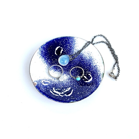 Vintage Enamelled Copper Trinket Dish - Picture 1 of 14